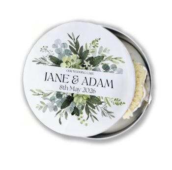Personalised Botanical Wedding Cake Tin, 3 of 3