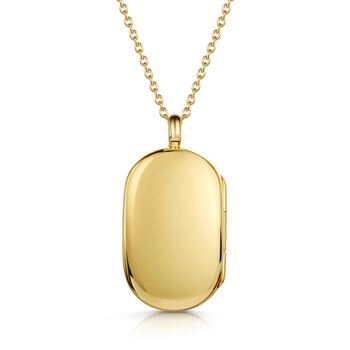 Mens 18 K Gold Plated Oval Tag Locket, 3 of 6