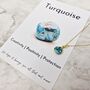 Gold Vermeil Plated Turquoise Dec Birthstone Necklace, thumbnail 5 of 6