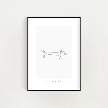 Le Chien Dog Line Art Wall Print, 3 of 5