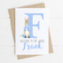 Personalised New Baby Card Blue Rabbit, thumbnail 2 of 4