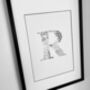 'Letter R' Linear Illustration Print, thumbnail 1 of 6