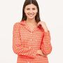 Women's Orange Blossom Cotton Pyjamas, thumbnail 3 of 4