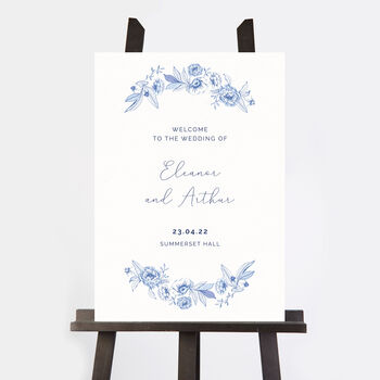 Farmhouse Blue Wedding Welcome Sign, 2 of 3