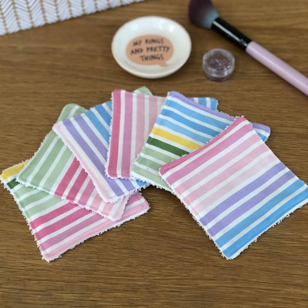 handmade rainbow washable and reusable make up pads by lily & giraffe ...