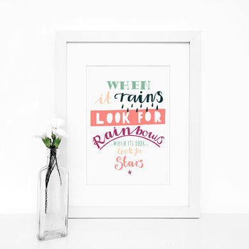 'When It Rains' Typography Giclée Print, 3 of 3