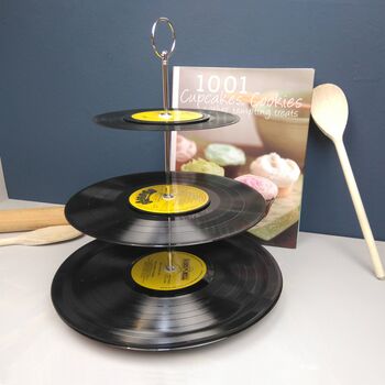 Three Tier Vinyl Record Cake Stand, 4 of 6