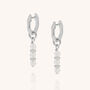 Linear Huggie Moonstone June Birthstone Earrings, thumbnail 4 of 7