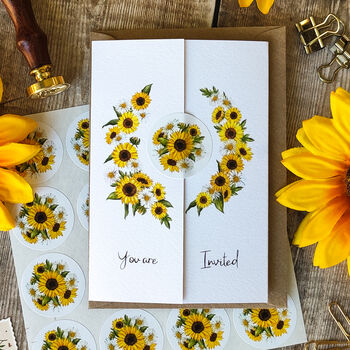 Sunflower Gatefold Wedding Invitation Suite, 2 of 9
