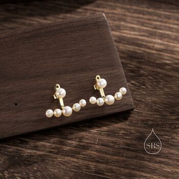 Natural Freshwater Pearl Jacket Earrings, 7 of 10