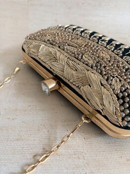 Heavily Embroidered Green Clutch Bag, 11 of 11