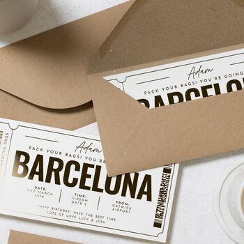 Personalised Gold Foil Barcelona Voucher, 8 of 9