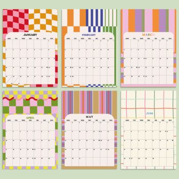 2023 Checks And Stripes Wall Calendar | A4 Calendar, 4 of 8