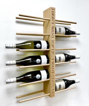 Personalised Oak Wall Wine Racks, 5 of 6