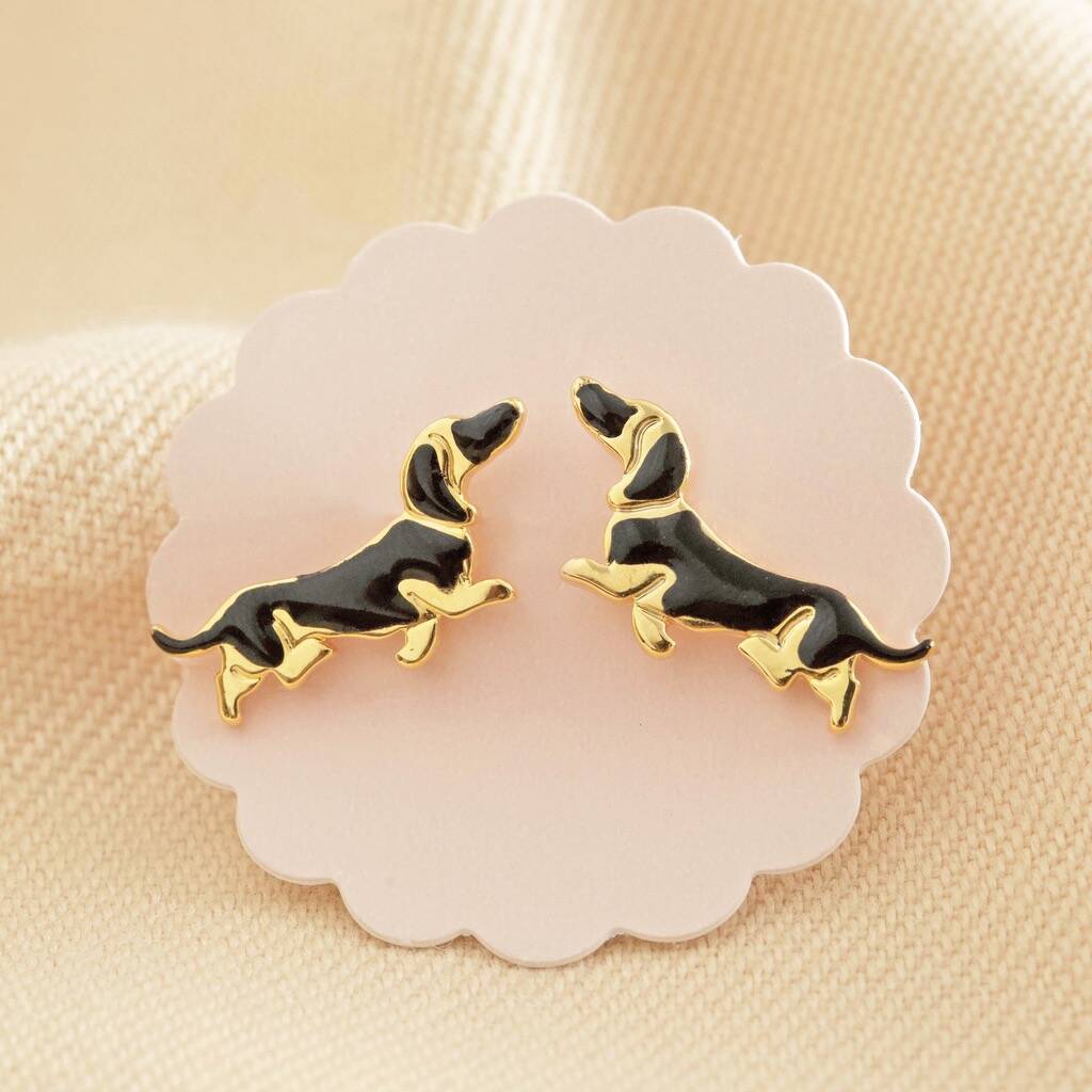 Sausage Dog Necklace And Earrings Set By Lisa Angel