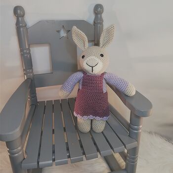 Handmade Crochet Rabbit Soft Toy, 5 of 6
