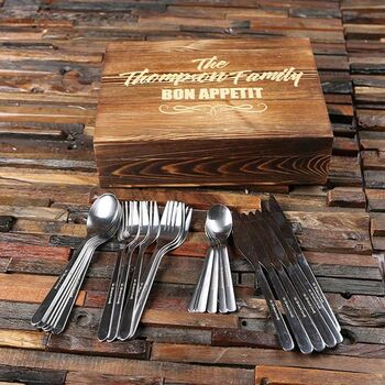 Personalised Cutlery Set With Wood Box, 3 of 6