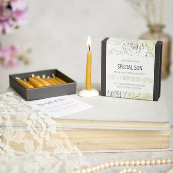 Special Son, Relaxation Candle Wedding Gift Set, 4 of 12