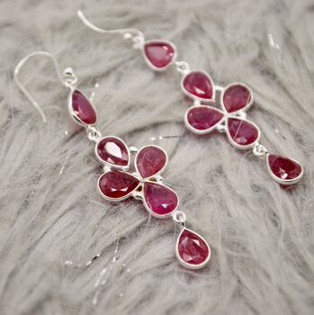 Red Ruby Earrings, July Birthstone Earrings, 3 of 10
