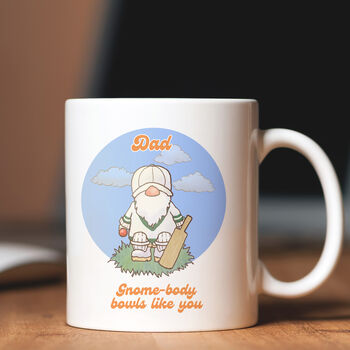 Personalised Cricket Gnome Father's Day Mug, 2 of 2
