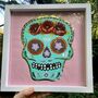 Day Of The Dead, Sugar Skull Reverse Glass Gold Leaf, thumbnail 8 of 8