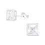 60th Birthday Silver Square Cz Earrings In A Gift Tin, thumbnail 2 of 9