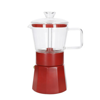 Naples Glass Espresso Maker In Cherry Red, 4 of 5