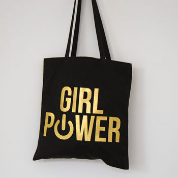 Gold Foiled 'Girl Power' Tote Bag, 2 of 3