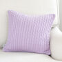 Lilac Cable Knit Cushion Cover, thumbnail 1 of 2