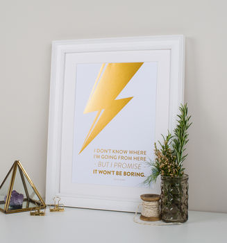 Gold Foil David Bowie Quote Print, 2 of 3