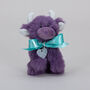 Personalised Mini Purple Collectible Highland Cow Soft Toy Cow, Gift Boxed, thumbnail 6 of 12