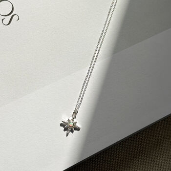 Lulia. Sterling Silver Opal Star Pendant Necklace, 2 of 3