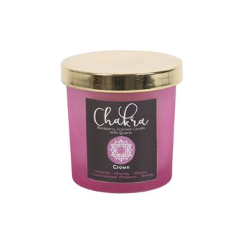 Crown Chakra Blackberry Crystal Chip Candle, 3 of 4