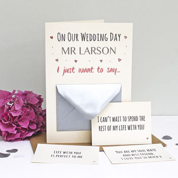 'On Our Wedding Day' Secret Messages Card, 4 of 4