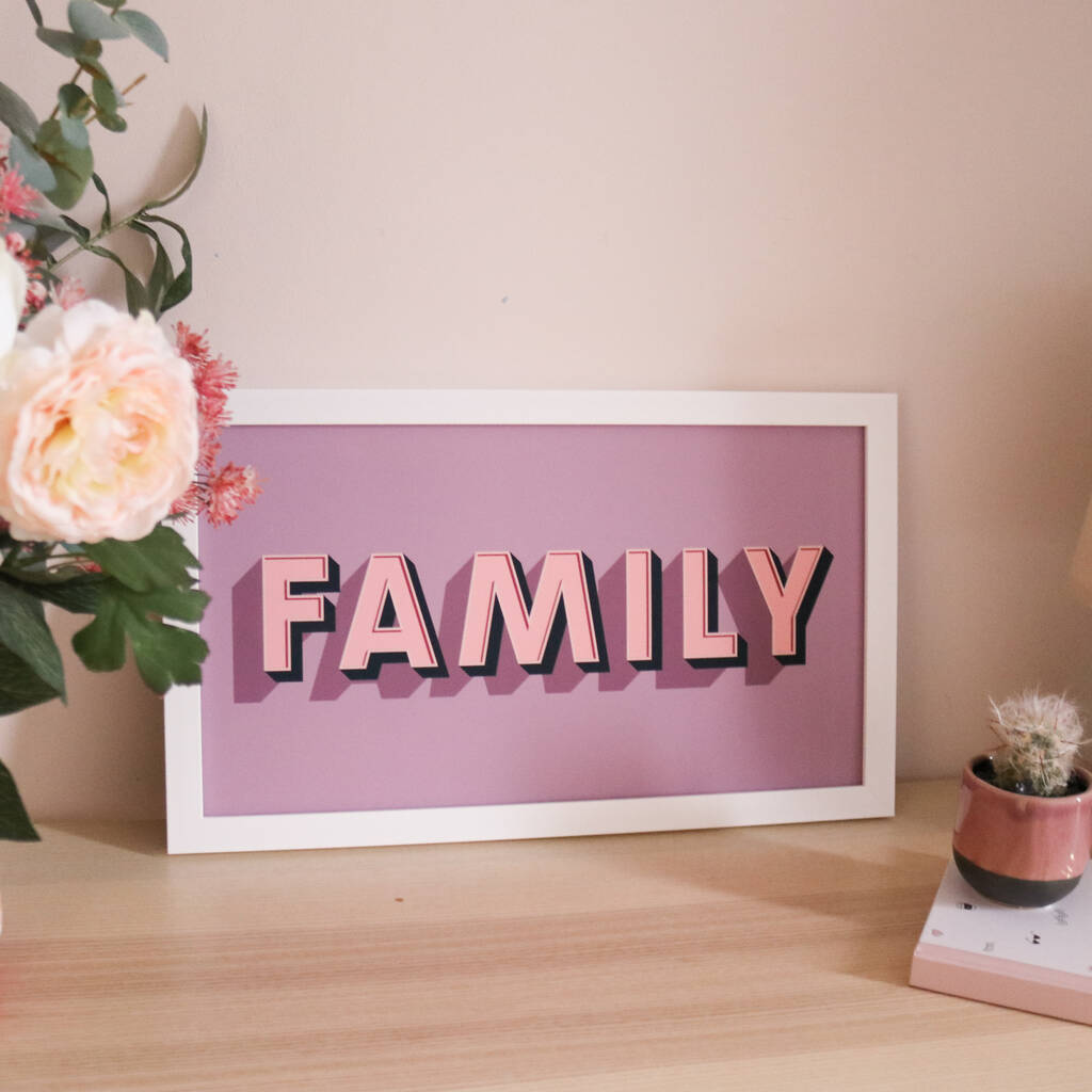 Bold 'Family' Typographic Print By Love Gemma & Co | notonthehighstreet.com