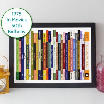 50th Birthday Personalised Print Movie Gift 1975, 10 of 11