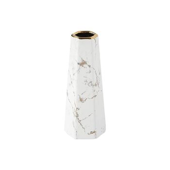 White Vase With Gold Finish Marble Ceramic Flower Vase, 11 of 12