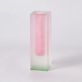 Monaco D'or Rose Pink Ombre Frosted Stem Gift Vase, 3 of 8