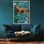 Leopard Wearing Sneakers In The Jungle Wall Art Print, thumbnail 2 of 5
