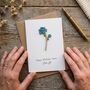 Miniature Engraved Flower Birthday Card, thumbnail 1 of 12