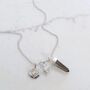 The Trio Star Point Smokey Quartz Necklace, Silver, thumbnail 3 of 6
