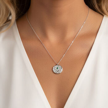 Gold Or Silver Women's Evil Eye Textured Coin Necklace, Christmas Jewellery Gift For Her, 5 of 6