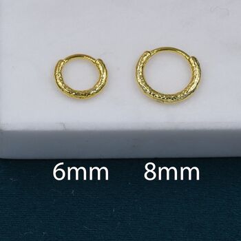 Sterling Silver Crumbled Foil Effect Hoop Earrings, 4 of 12