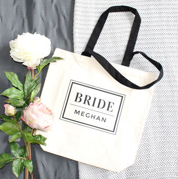 Personalised 'Bride' Wedding Tote Bag, 2 of 6