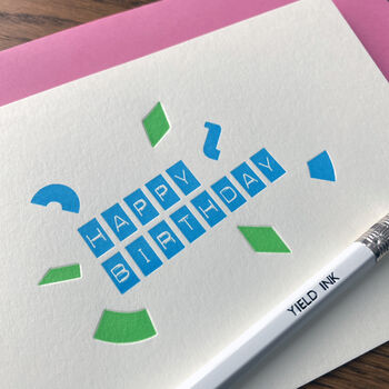 'Birthday Confetti' Letterpress Card, 3 of 4