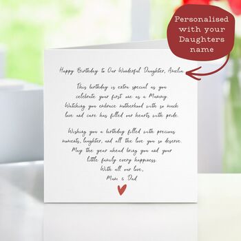 Daughter On Her First Birthday As A Mummy Sentimental Card, 2 of 6