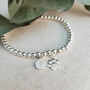 Sterling Silver Personalised Dog Paw Charm Stretch Bracelet, thumbnail 8 of 11