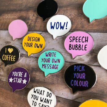 Personalised Design Your Speech Bubble Enamel Pin, 4 of 7