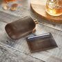 Personalised Vintage Leather Card Holder And Copper Hip Flask, thumbnail 1 of 3