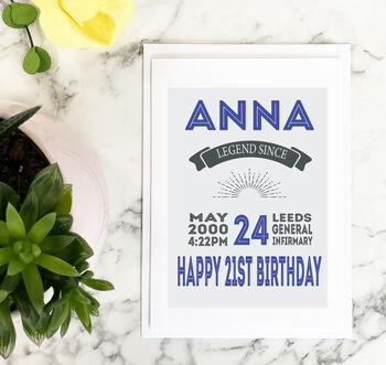 Personalised Special Date 21st Birthday Card, 3 of 4